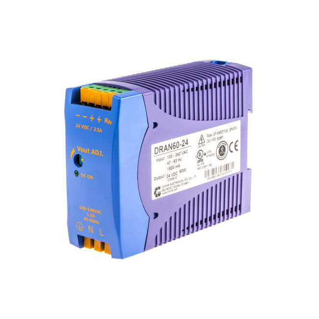 Chinfa DIN ��܉����尲�b�Դ DRAN60-24 60W, 2.5Aݔ�� 24V dc